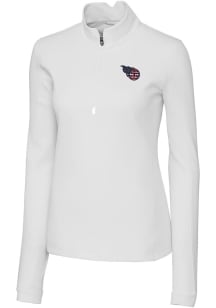 Cutter and Buck Tennessee Titans Womens White Traverse 1/4 Zip Pullover
