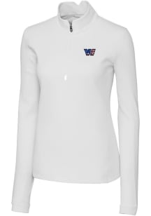 Cutter and Buck Washington Commanders Womens White Traverse 1/4 Zip Pullover