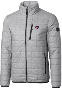 Cutter and Buck Washington Nationals Mens Grey Rainier PrimaLoft Puffer Filled Jacket