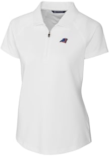 Cutter and Buck Carolina Panthers Womens White Forge Short Sleeve Polo Shirt