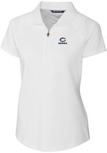 Cutter and Buck Chicago Bears Womens White Forge Short Sleeve Polo Shirt