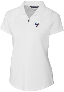 Cutter and Buck Houston Texans Womens White Forge Short Sleeve Polo Shirt
