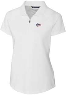 Cutter and Buck Kansas City Chiefs Womens White Americana Forge Short Sleeve Polo Shirt