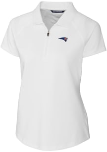 Cutter and Buck New England Patriots Womens White Forge Short Sleeve Polo Shirt