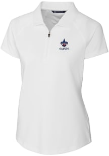 Cutter and Buck New Orleans Saints Womens White Forge Short Sleeve Polo Shirt
