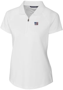 Cutter and Buck New York Giants Womens White Forge Short Sleeve Polo Shirt