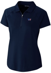 Cutter and Buck Washington Commanders Womens Navy Blue Forge Short Sleeve Polo Shirt