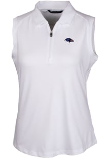Cutter and Buck Baltimore Ravens Womens White Americana Forge Polo Shirt