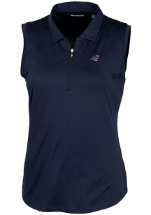Cutter and Buck Carolina Panthers Womens Navy Blue Forge Polo Shirt