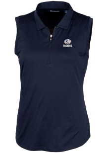 Cutter and Buck Green Bay Packers Womens Navy Blue Forge Polo Shirt
