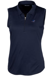 Cutter and Buck Miami Dolphins Womens Navy Blue Americana Forge Polo Shirt
