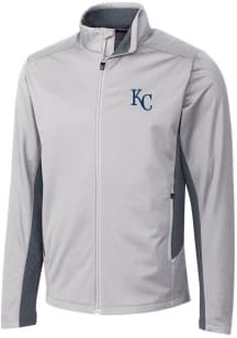 Cutter and Buck Kansas City Royals Mens Grey Navigate Softshell Light Weight Jacket