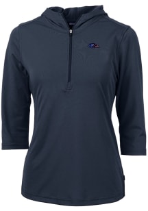 Cutter and Buck Baltimore Ravens Womens Navy Blue Virtue Eco Pique Hooded Sweatshirt