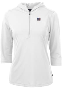Cutter and Buck New York Giants Womens White Americana Virtue Eco Pique Hooded Sweatshirt