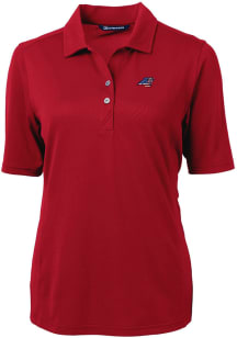 Cutter and Buck Carolina Panthers Womens Red Virtue Eco Pique Short Sleeve Polo Shirt