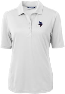 Cutter and Buck Minnesota Vikings Womens White Virtue Eco Pique Short Sleeve Polo Shirt