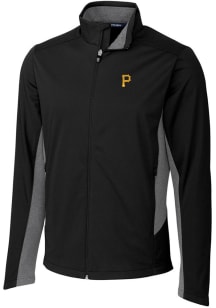 Cutter and Buck Pittsburgh Pirates Mens Black Navigate Softshell Light Weight Jacket