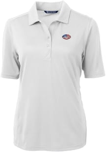 Cutter and Buck New York Jets Womens White Virtue Eco Pique Short Sleeve Polo Shirt
