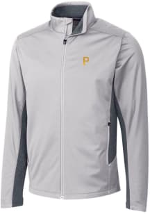 Cutter and Buck Pittsburgh Pirates Mens Grey Navigate Softshell Light Weight Jacket