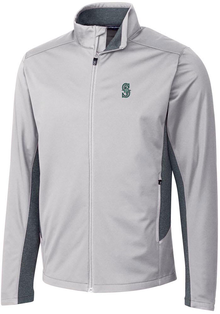 Cutter and Buck Seattle Mariners Mens Grey Navigate Softshell Light Weight Jacket
