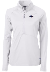 Cutter and Buck Baltimore Ravens Womens White Adapt Eco 1/4 Zip Pullover