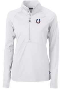 Cutter and Buck Indianapolis Colts Womens White Americana Adapt Eco 1/4 Zip Pullover