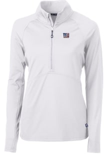 Cutter and Buck New York Giants Womens White Americana Adapt Eco 1/4 Zip Pullover