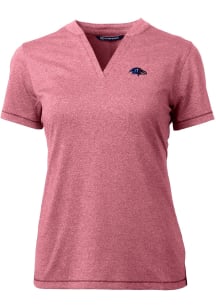 Cutter and Buck Baltimore Ravens Womens Red Forge Short Sleeve T-Shirt