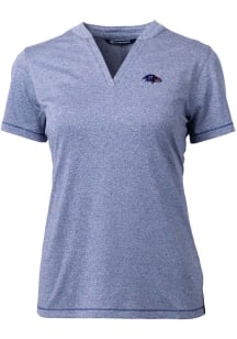 Cutter and Buck Baltimore Ravens Womens Blue Forge Short Sleeve T-Shirt