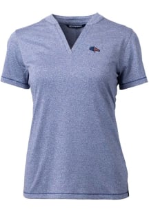 Cutter and Buck Denver Broncos Womens Blue Americana Forge Short Sleeve T-Shirt