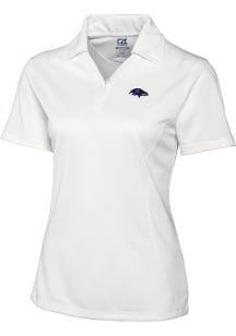Cutter and Buck Baltimore Ravens Womens White Drytec Genre Short Sleeve Polo Shirt