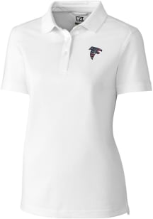 Cutter and Buck Atlanta Falcons Womens White Advantage Short Sleeve Polo Shirt