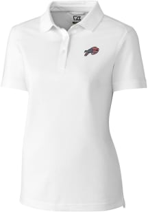 Cutter and Buck Buffalo Bills Womens White Advantage Short Sleeve Polo Shirt