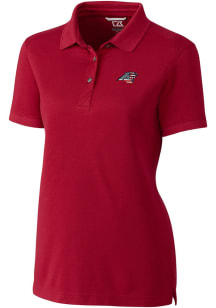 Cutter and Buck Carolina Panthers Womens Red Advantage Short Sleeve Polo Shirt