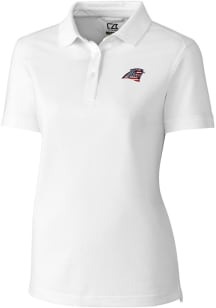 Cutter and Buck Carolina Panthers Womens White Advantage Short Sleeve Polo Shirt