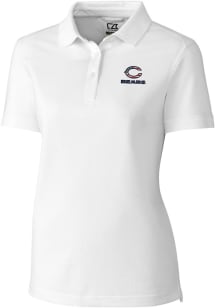 Cutter and Buck Chicago Bears Womens White Advantage Short Sleeve Polo Shirt