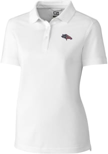 Cutter and Buck Denver Broncos Womens White Advantage Short Sleeve Polo Shirt