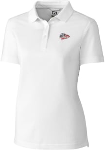 Cutter and Buck Kansas City Chiefs Womens White Americana Advantage Short Sleeve Polo Shirt