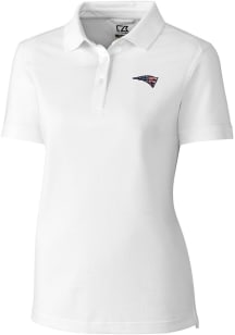 Cutter and Buck New England Patriots Womens White Advantage Short Sleeve Polo Shirt