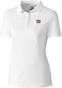 Cutter and Buck New York Giants Womens White Advantage Short Sleeve Polo Shirt