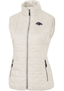 Cutter and Buck Baltimore Ravens Womens White Americana Rainier PrimaLoft Vest