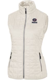 Cutter and Buck Green Bay Packers Womens White Americana Rainier PrimaLoft Vest