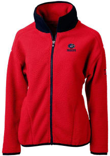 Cutter and Buck Green Bay Packers Womens Red Cascade Sherpa Long Sleeve Full Zip Jacket