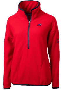 Cutter and Buck Carolina Panthers Womens Red Cascade Sherpa 1/4 Zip Pullover