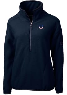 Cutter and Buck Indianapolis Colts Womens Navy Blue Cascade Sherpa 1/4 Zip Pullover