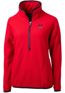 Cutter and Buck Indianapolis Colts Womens Red Cascade Sherpa 1/4 Zip Pullover