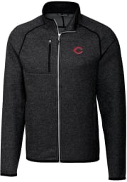 Cutter and Buck Cincinnati Reds Mens Charcoal Mainsail Long Sleeve Full Zip Jacket