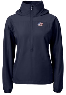 Cutter and Buck New York Jets Womens Navy Blue Charter Eco Long Sleeve Pullover