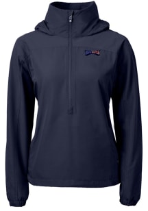 Cutter and Buck Philadelphia Eagles Womens Navy Blue Charter Eco Long Sleeve Pullover