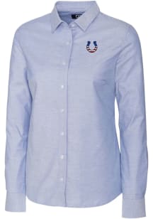 Cutter and Buck Indianapolis Colts Womens Stretch Oxford Long Sleeve Light Blue Dress Shirt